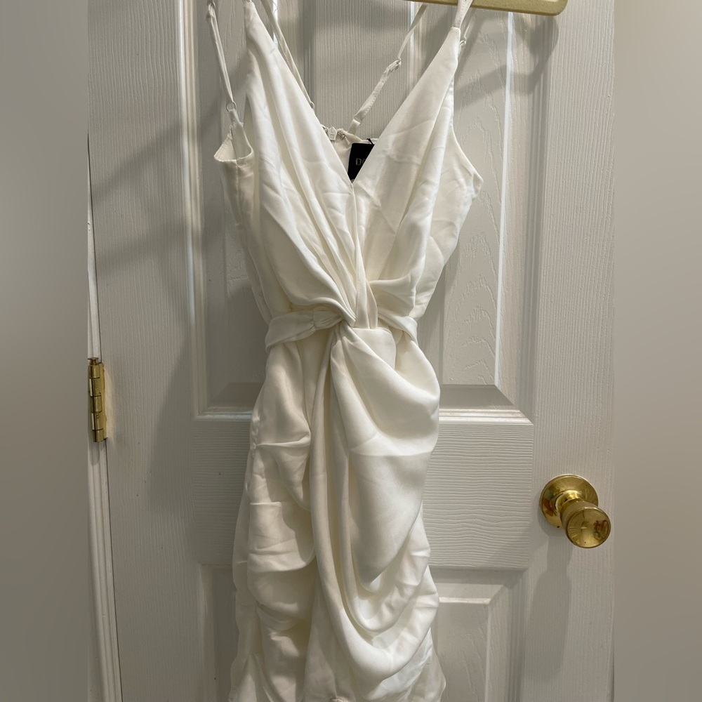 New with tags! White mini dress, bridal.